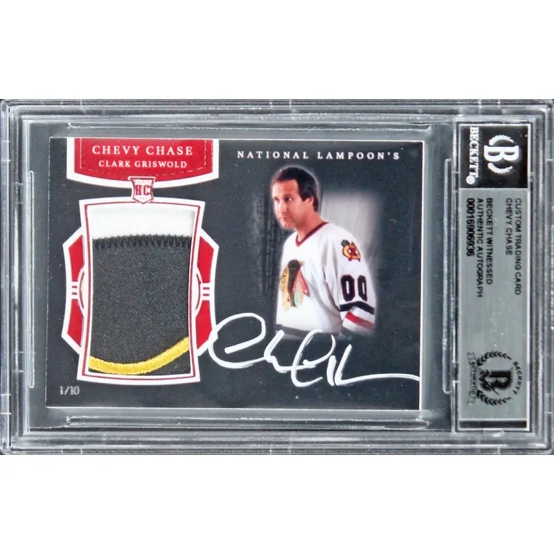 Chevy Chase Christmas Vacation Signed Custom Relic Card #1/10 BAS Slab #16906936