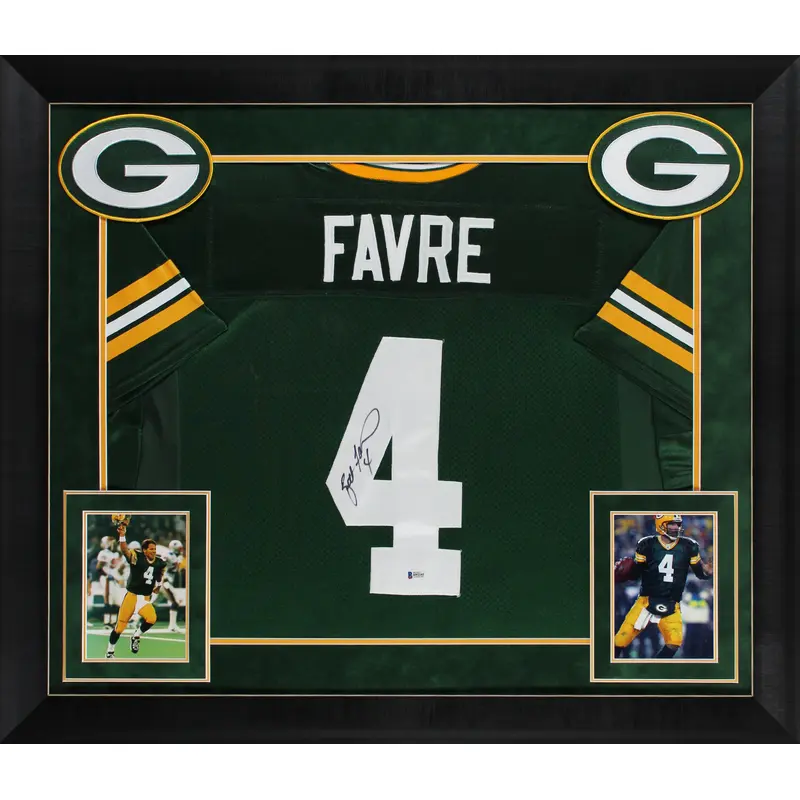 Packers Brett Favre Authentic Signed Green Wilson Framed Jersey BAS #H92241