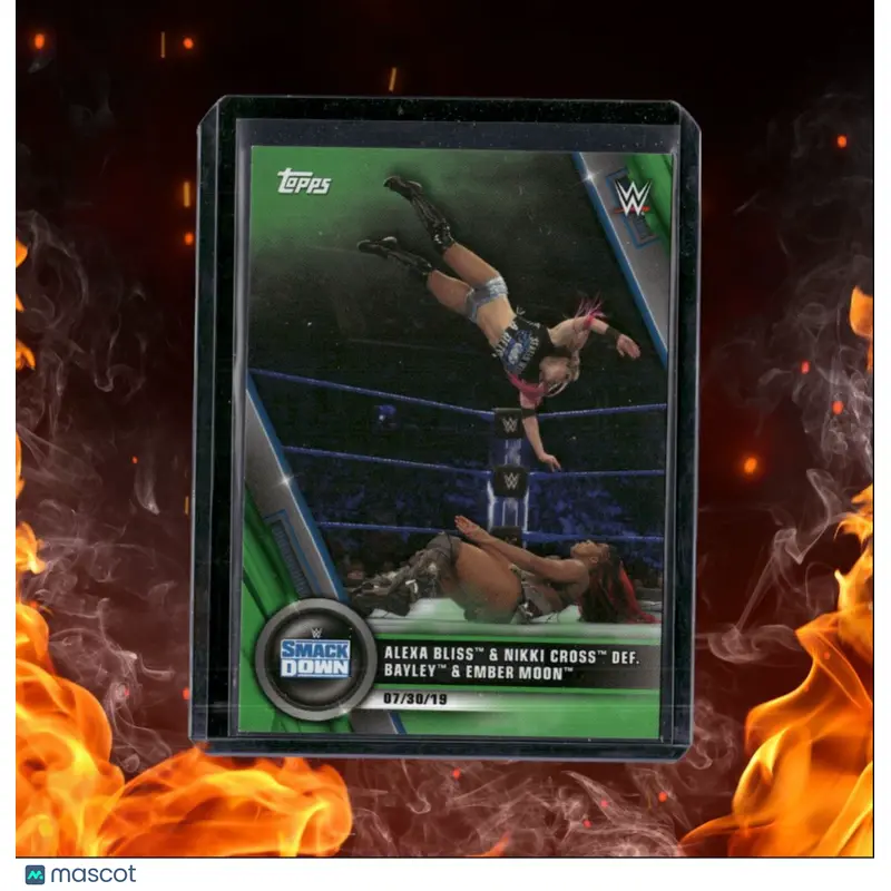 2020 Topps WWE Alexa Bliss / Nikki Cross Green 65/75 #55