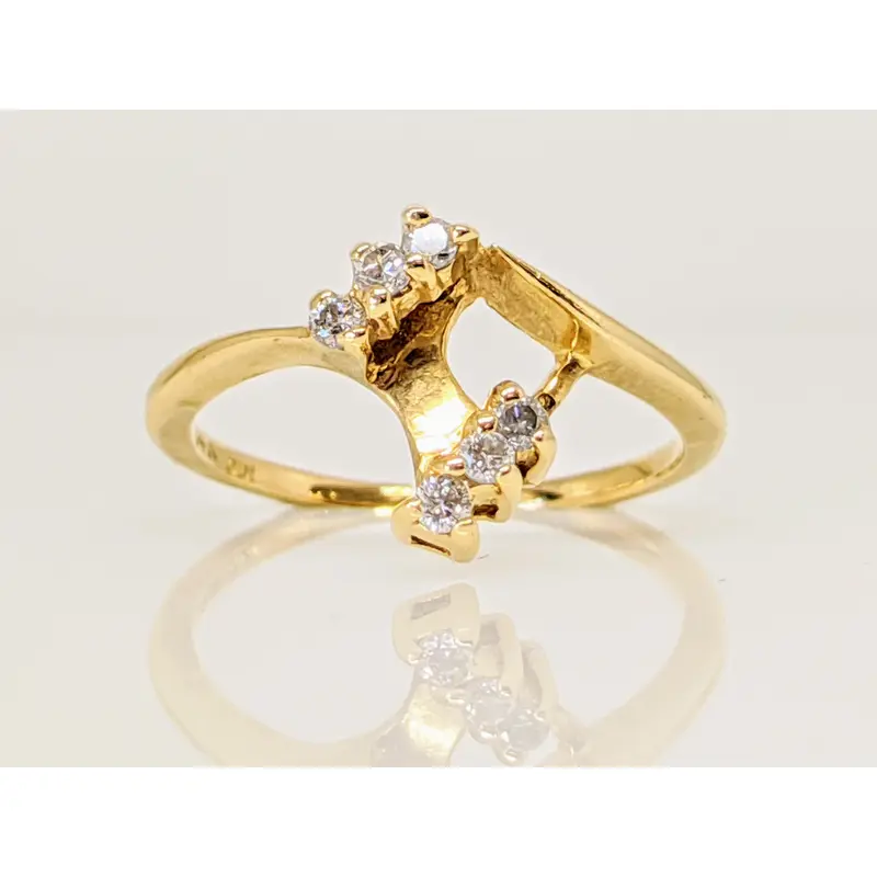 14K .12 CARAT TOTAL WEIGHT I1 H DIAMOND ROUND (6) ESTATE RING JACKET 1.8 GRAMS