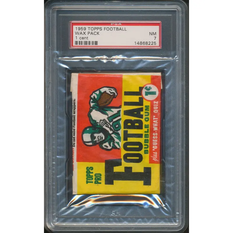 1959 Topps Football Unopened 1 Cent Wax Pack PSA 7 (Single)