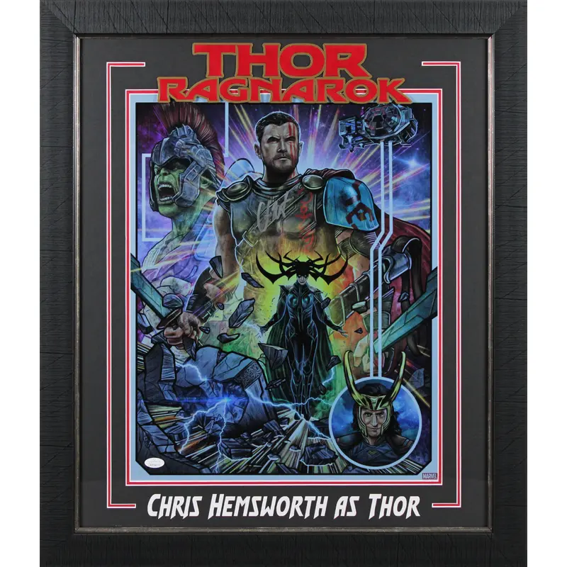 Chris Hemsworth Thor Ragnarok Signed 16x20 Foil Fine Art Giclee LE #9/10 JSA Wit
