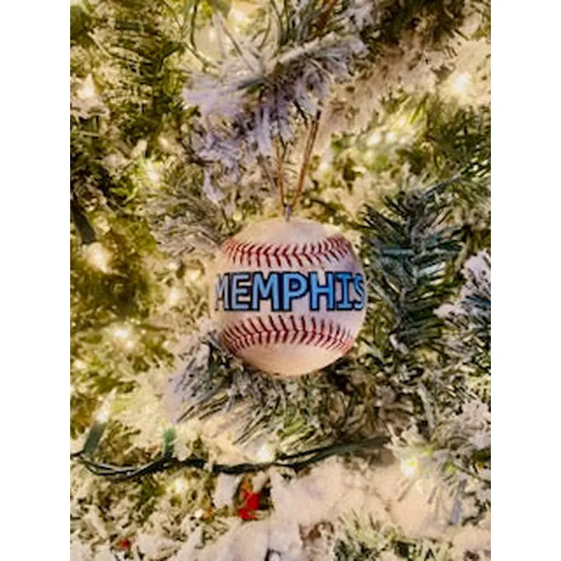 Game Used Baseball Christmas Ornament - "Memphis"