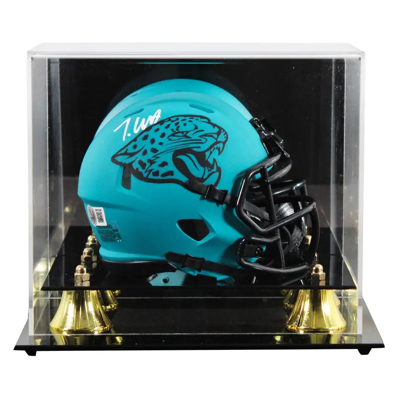 Jaguars Travis Hunter Signed Rave Speed Mini Helmet W/ Case BAS Witnessed