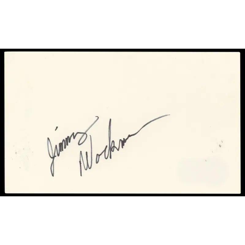 Jimmy Workman The Addams Family Authentic Signed 3x5 Index Card BAS #BN33215