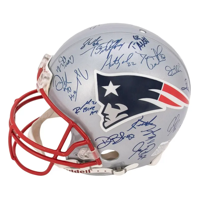 2004 New England Patriots Super Bowl Champs Team Signed Helmet Tom Brady Steiner