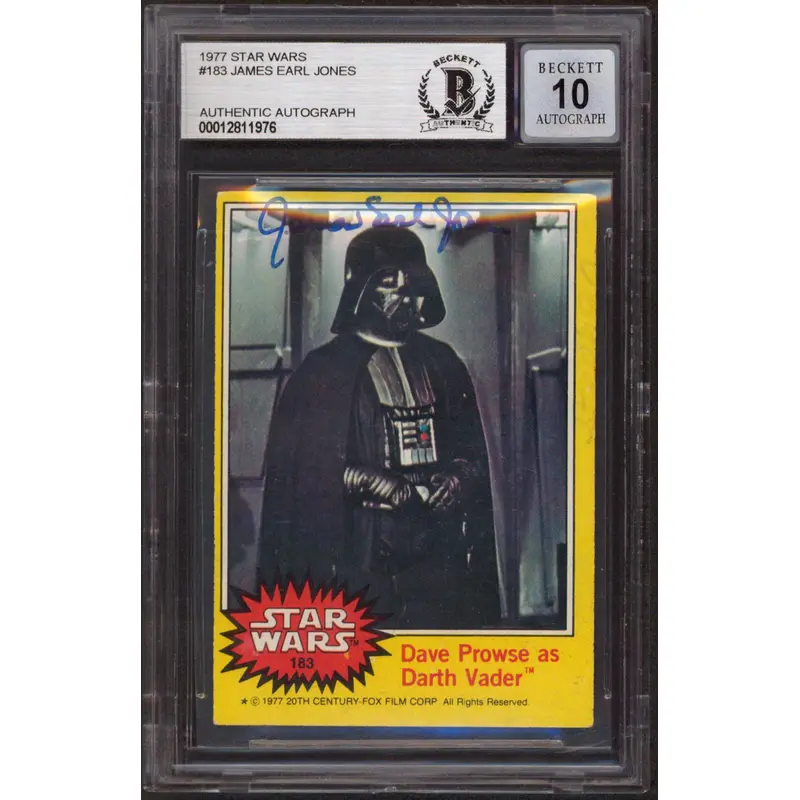 James Earl Jones Star Wars Signed 1977 Star Wars #183 Card Auto 10! BAS Slabbed