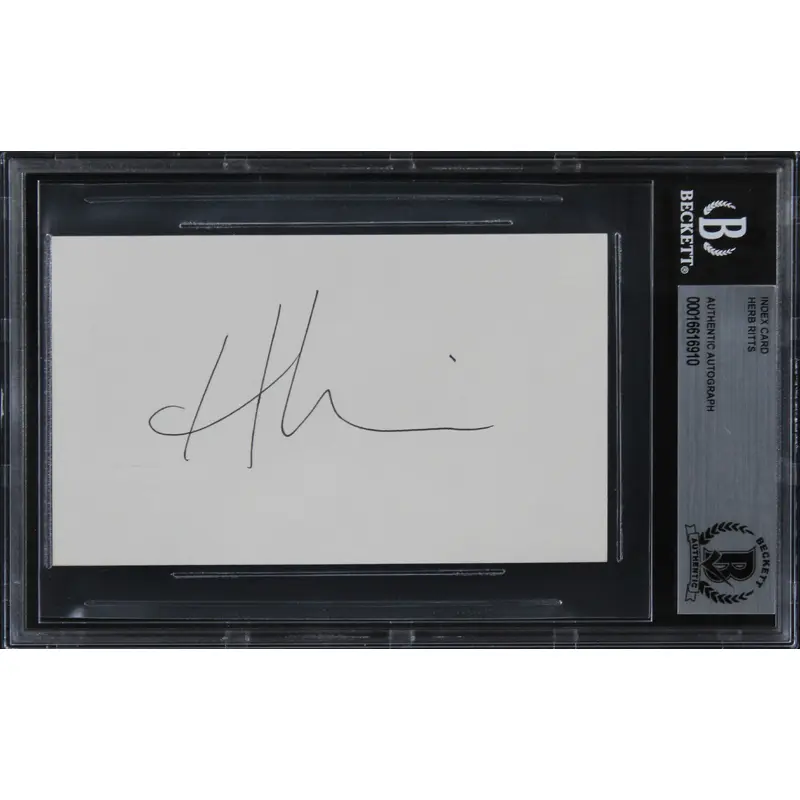 Herb Ritts Photographer Authentic Signed 3x5 Index Card Autographed BAS Slabbed