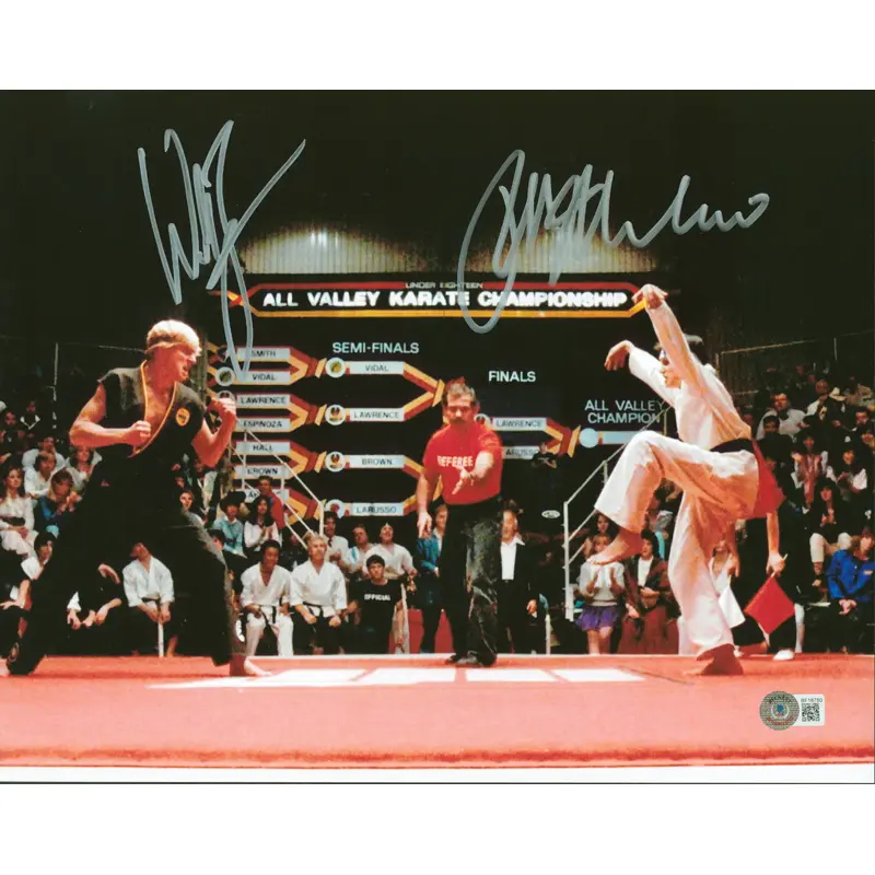 Ralph Macchio & William Zabka The Karate Kid Authentic Signed 11x14 Photo BAS