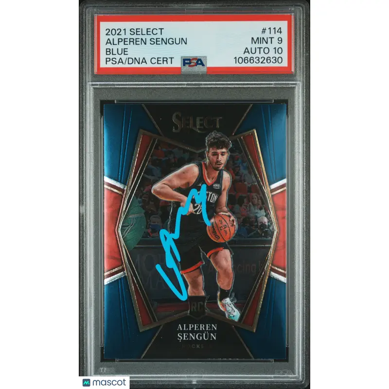 2021 Panini Select #114 Alperen Sengun Blue signed card PSA 9 Auto 10
