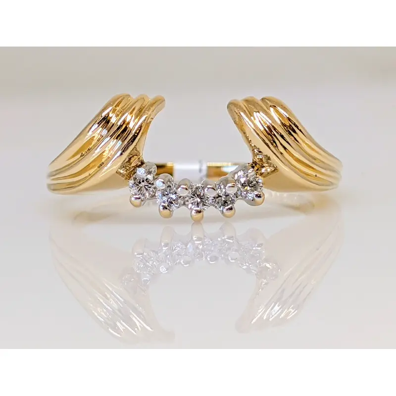 14K .10 CARAT TOTAL WEIGHT I1 H DIAMOND ROUND (5) ESTATE WRAP 2.3 GRAMS