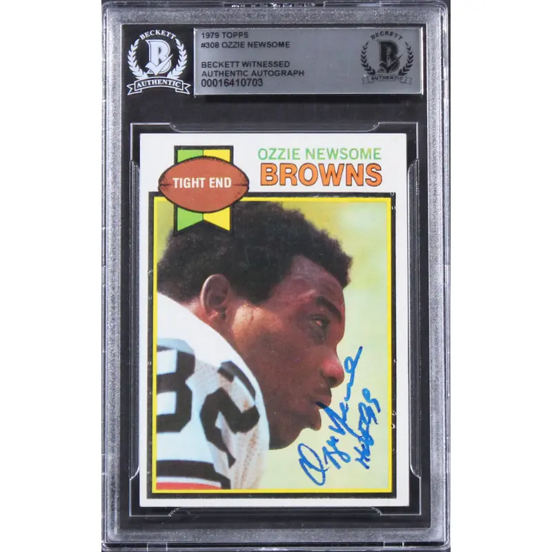 Browns Ozzie Newsome "HOF 99"Authentic Signed 1979 Topps #308 Card BAS Slabbed