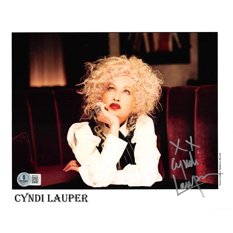 Cyndi Lauper Singer "XX" Authentic Signed 8x10 Horizontal Photo BAS 1