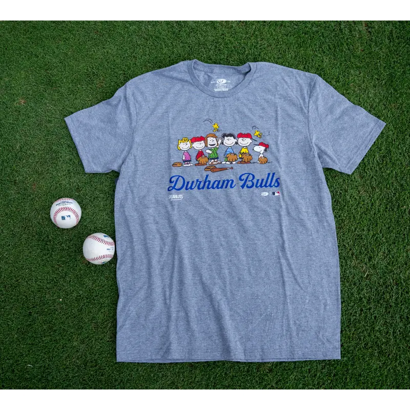 Durham Bulls FINAL PRESALE Peanuts Grey Character Tee