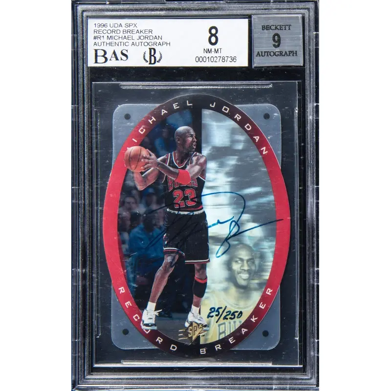 1996 SPx Record Breaker Michael Jordan AUTO /250 BGS Auto 9 UDA Upper Deck COA