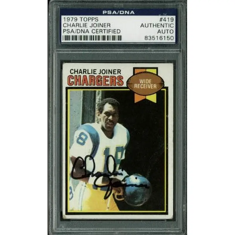 Chargers Charlie Joiner Authentic Signed Card 1979 Topps #419 PSA/DNA Slabbed