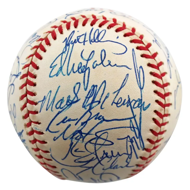 1997 Rangers (33) Rodriguez, Clark, Gonzalez Signed Oal Baseball BAS #AC01909