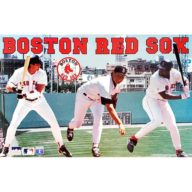Boston Red Sox "Three Stars" Poster (Roger Clemens, Jose Canseco, Mo Vaughn) - Starline 1995
