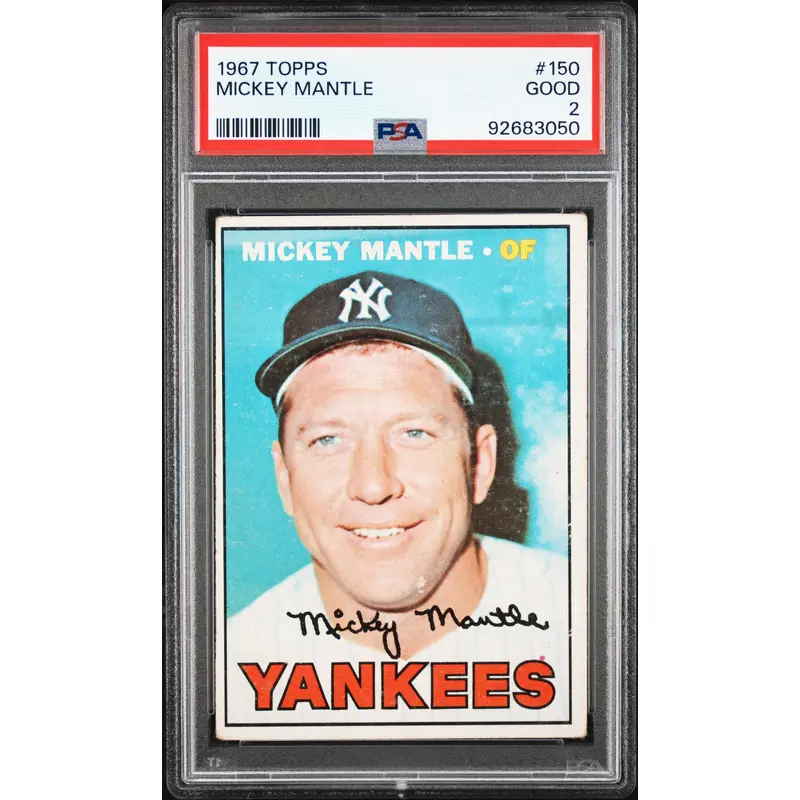 Mickey Mantle 1967 Topps #150 PSA 2 Good