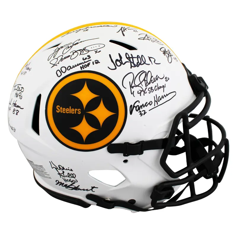 Steelers (16) Bradshaw, Bettis, Greene Signed Lunar F/S Speed Proline Helmet BAS