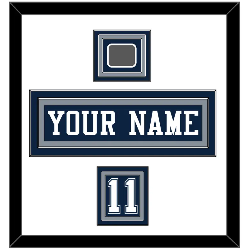 Dallas Nameplate, Number (Shoulder) & Super Bowl Jersey Patch - Blue Jersey - Triple Mat 1
