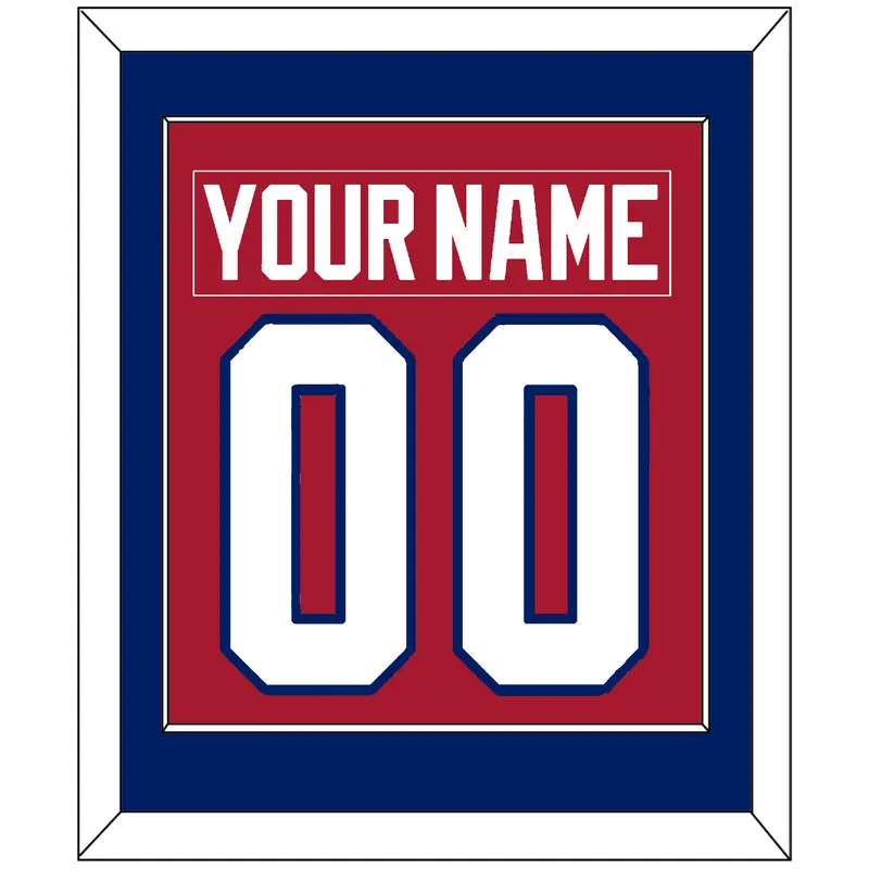 Montreal Nameplate & Number (Back) Combined - Road Red (1984-1997) - Single Mat 2