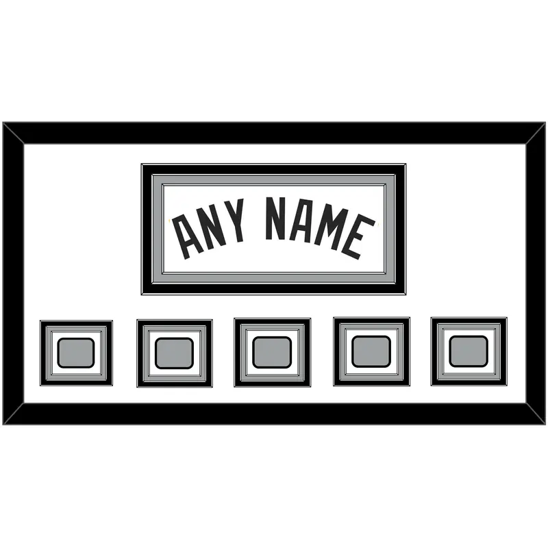 San Antonio Name With 5 Champions Trophy Patches - Home White (1989-2002) - Triple Mat 1