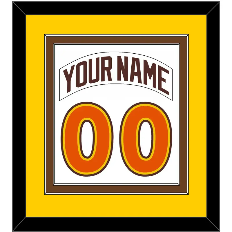 San Diego Nameplate & Number Combined - Home White (1980-1984) - Double Mat 4