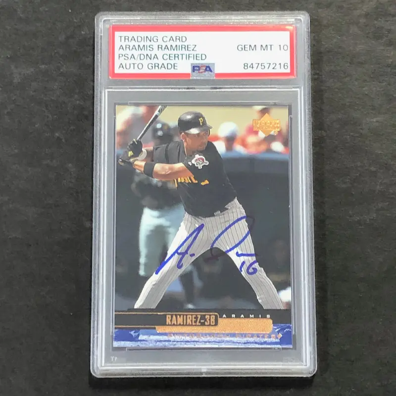 2000 Upper Deck #470 Aramis Ramirez Card PSA Slabbed Auto 10 Pirates