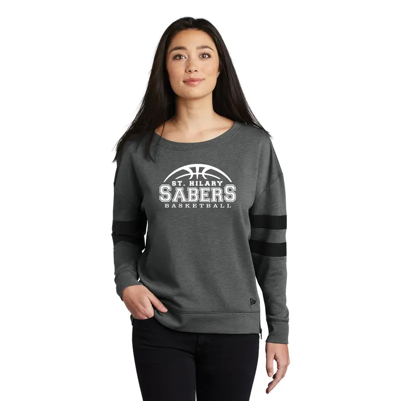 St. Hilary Basketball New Era Ladies Tri-Blend Fleece Varsity Crew