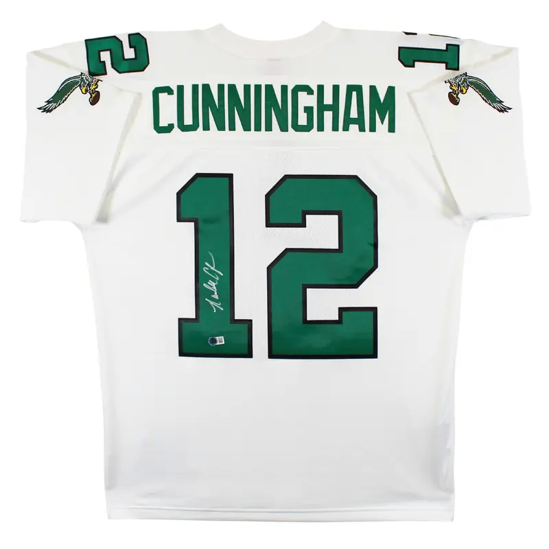 Eagles Randall Cunningham Signed White Mitchell & Ness Jersey BAS Witnessed