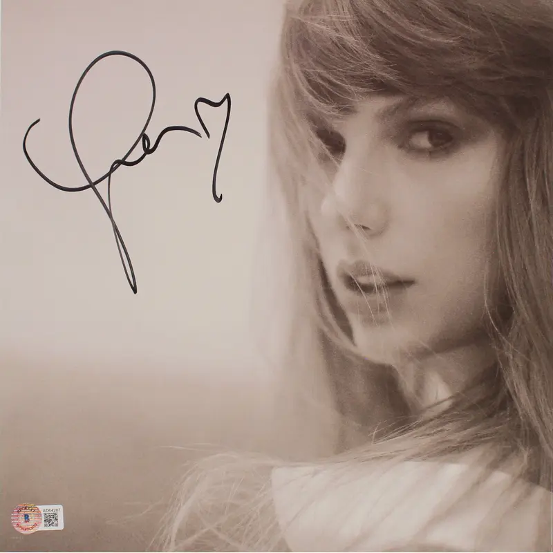 Taylor Swift Signed The Tortured Poets Department Album Flat W/ Heart BAS LOA