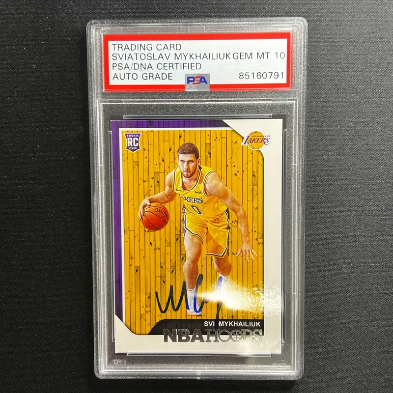 2018-19 Panini Hoops #233 Svi Mykhailiuk Signed Card AUTO 10 PSA Slabbed RC Lakers