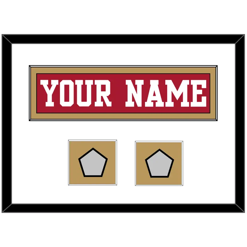 San Francisco Nameplate & 2 Super Bowl Patches - Home Red - Single Mat 1
