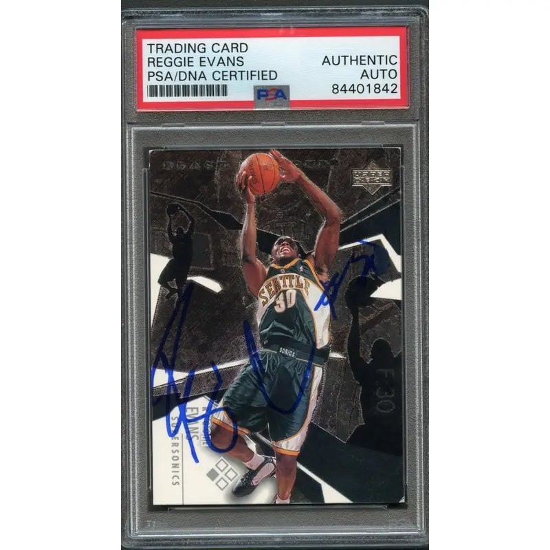 2003-04 Upper Deck Black Diamond #26 Reggie Evans Signed Card AUTO PSA Slabbed Sonics