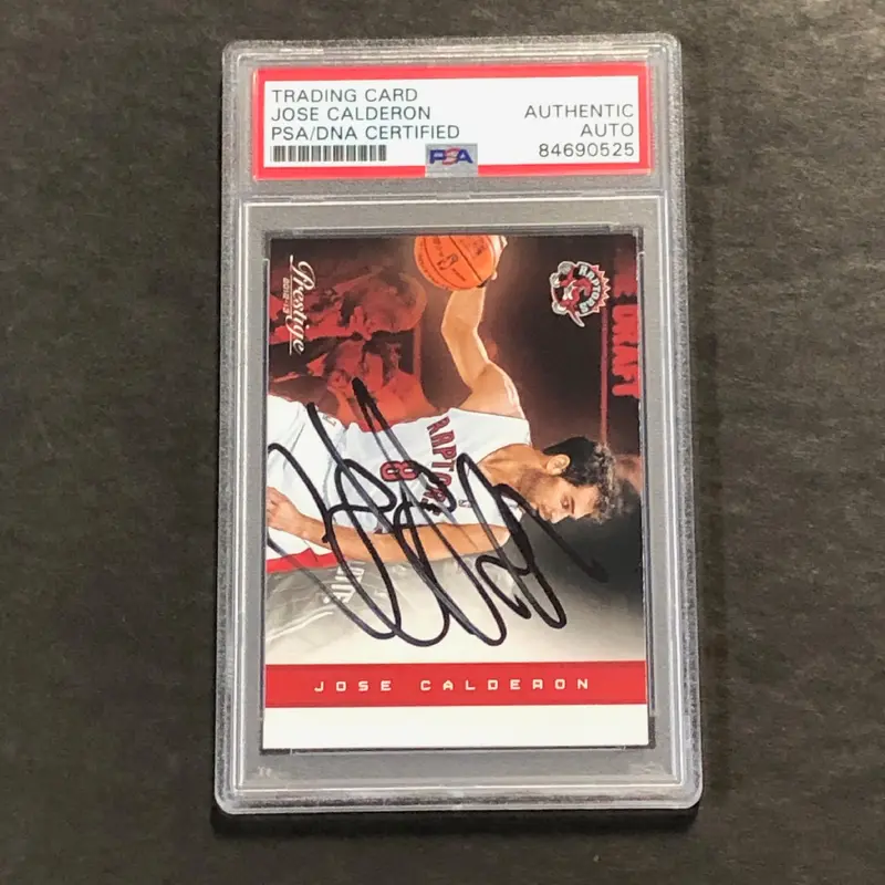 2012-13 Panini Prestige #23 Jose Calderon Signed Card AUTO PSA Slabbed Raptors