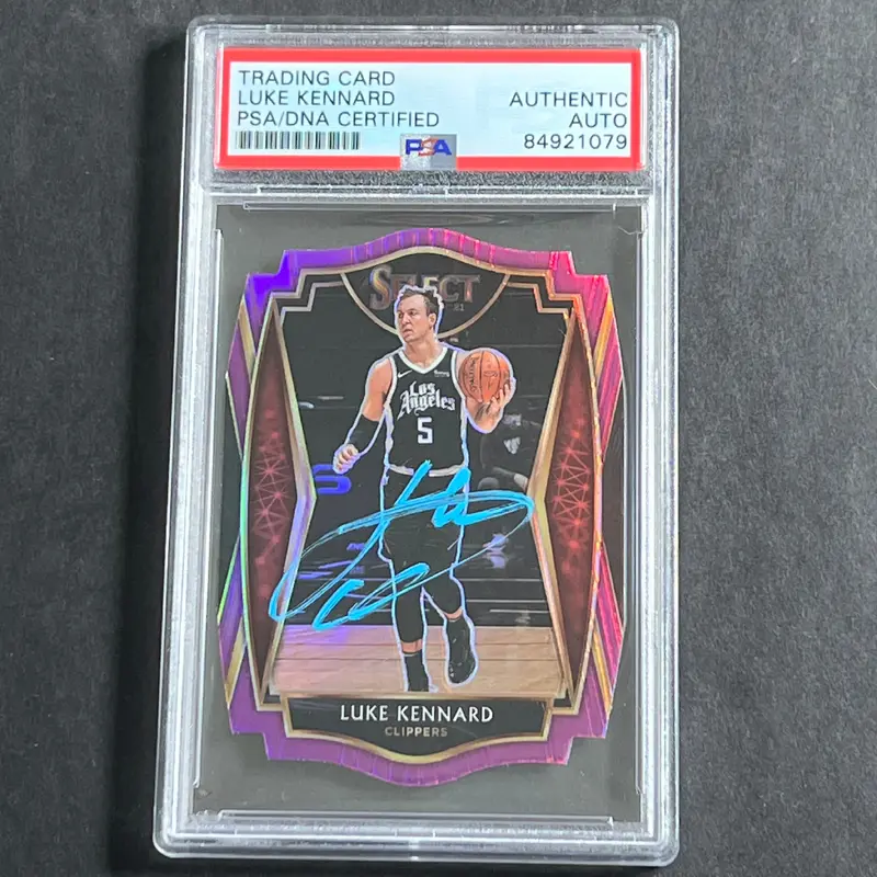 2020-21 Panini Select #159 Luke Kennard Signed Rookie Card AUTO PSA Slabbed Clippers