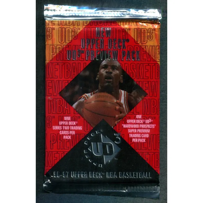 1996/97 Upper Deck Basketball Unopened UD3 Preview Pack (9 and 1)