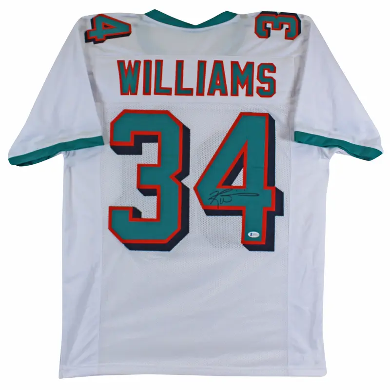 Ricky Williams Authentic Signed White Pro Style Jersey Autographed BAS Witnessed