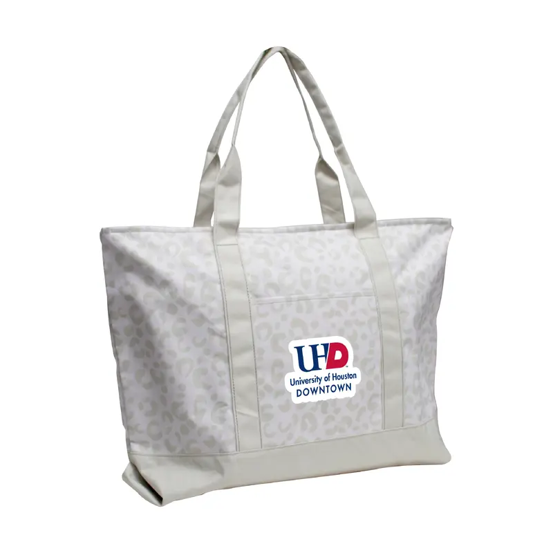 University Of Houston Downtown Leopard Pattern Tote