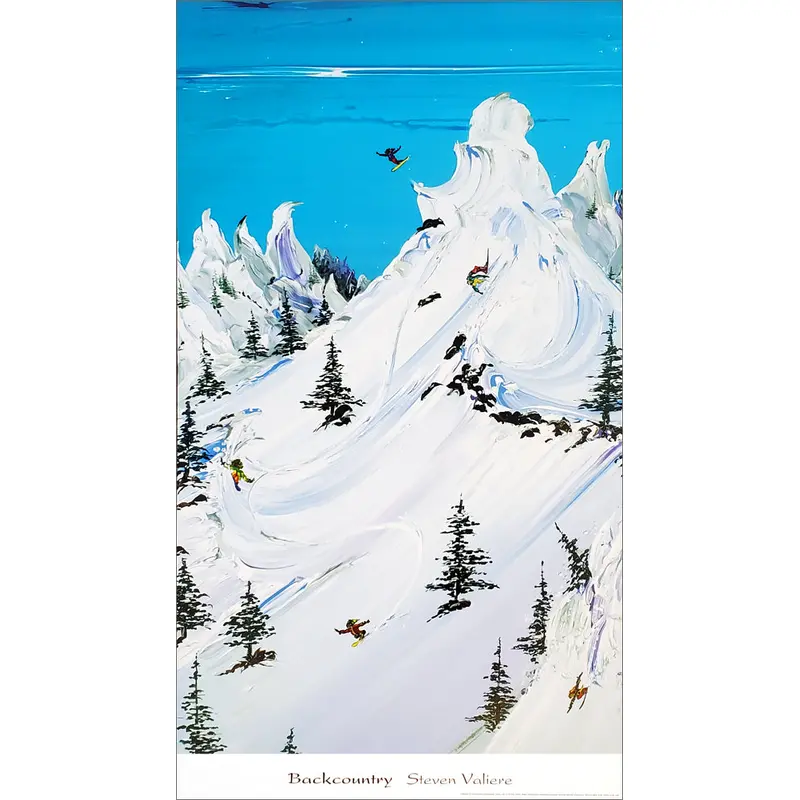 Skiing "Backcounrty" Art Print Poster by Steven Valiere - Bruce McGaw Graphics 2005
