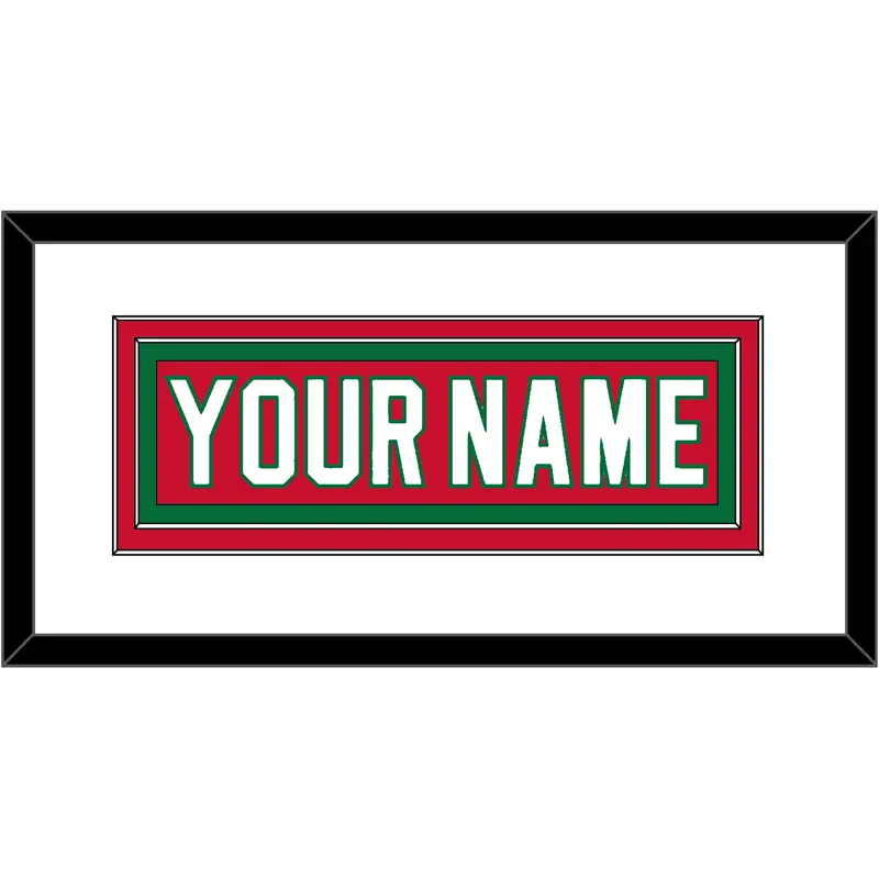 New Jersey Nameplate - Road Red (1982-1992) - Double Mat 1