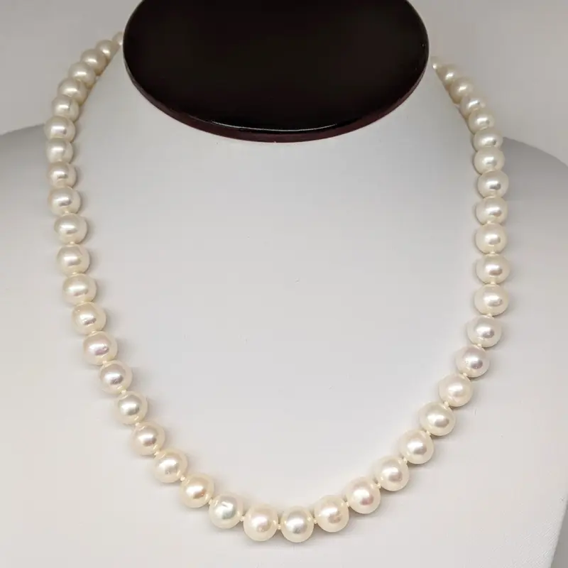 14K PEARL ROUND GRADUATED (54) ESTATE NECKLACE 38.9 GRAMS