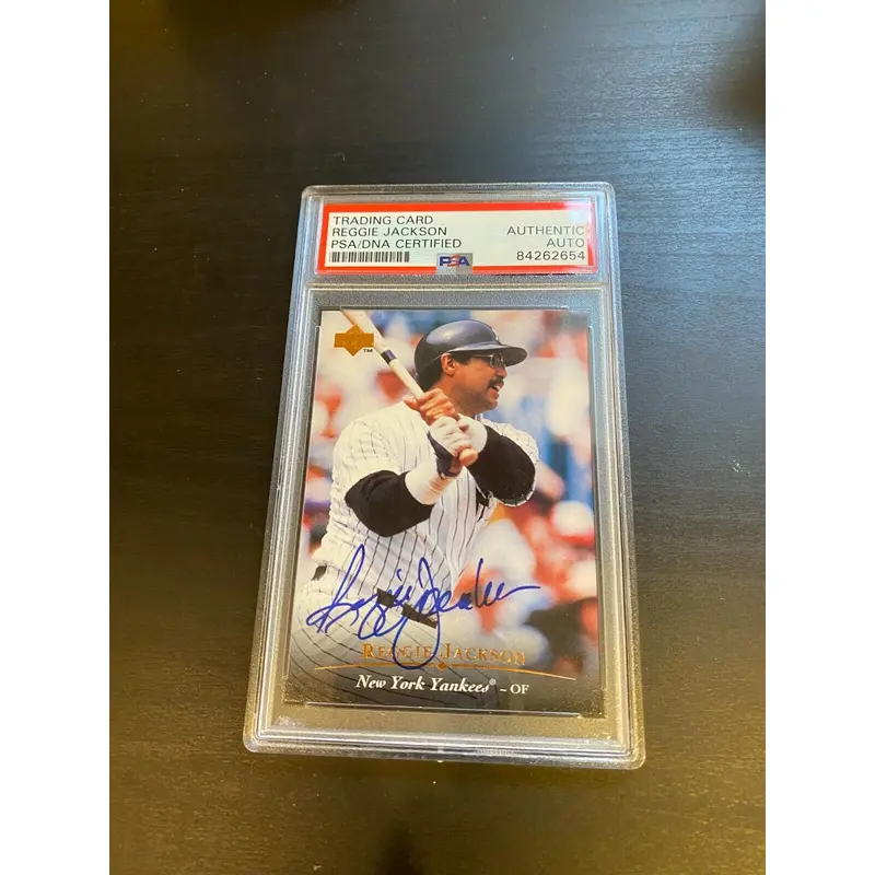 1995 Upper Deck reggie Jackson Signed Autographed Baseball Card PSA DNA COA