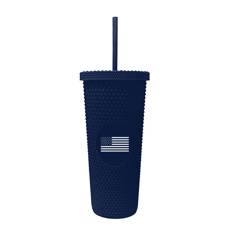 4th of July 24oz Navy American Flag Studded Tumbler