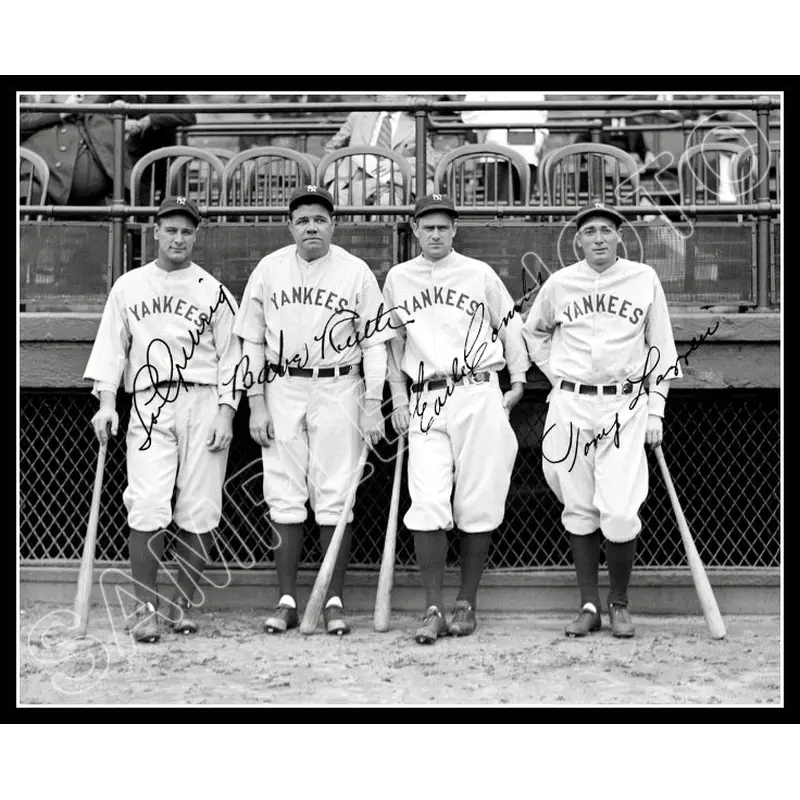 Babe Ruth Lou Gehrig 8X10 Photo - Autographed Combs Lazzeri 1927 Yankees - 1818