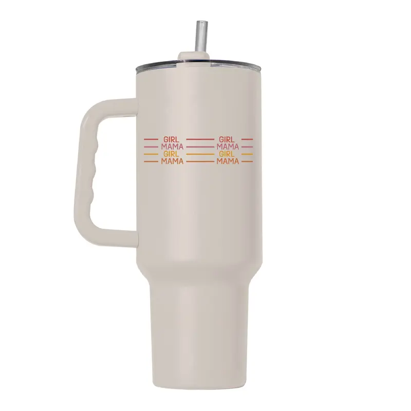 Mothers Day 40oz Girl Mama Sand Powder Coat Tumbler