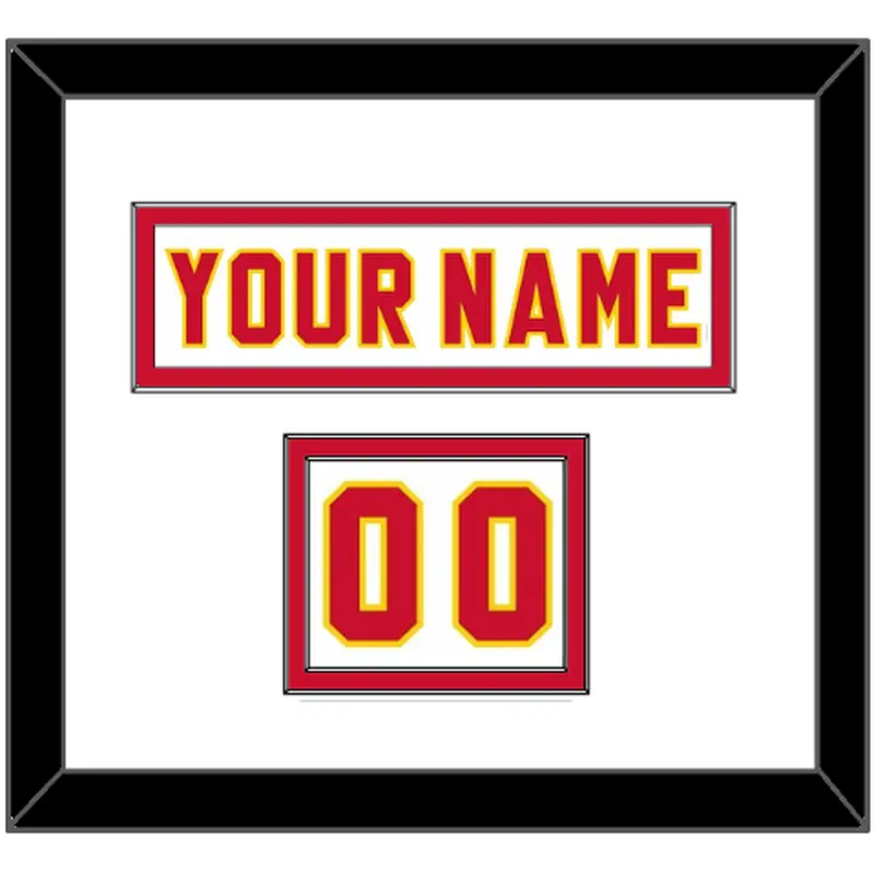 Calgary Nameplate & Number (Shoulder) - Home White (1980-1994) - Double Mat 1