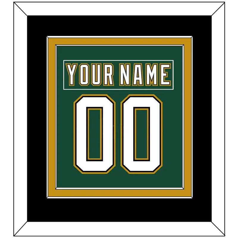 Dallas Nameplate & Number (Back) Combined - Alternate Green (1997-1999) - Double Mat 5