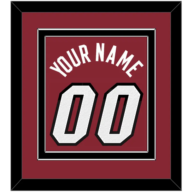 Miami Name & Number - Red Statement - Double Mat 3